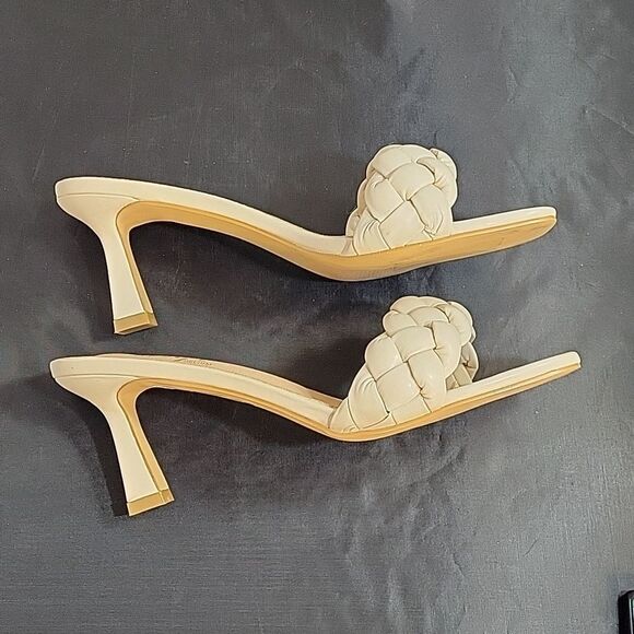 BRAND NEW ROUGE HELUIM SQUARE TOE BRAIDED FAUX LEATHER SLIP-ON QUILTED SANDAL - Picture 8 of 13